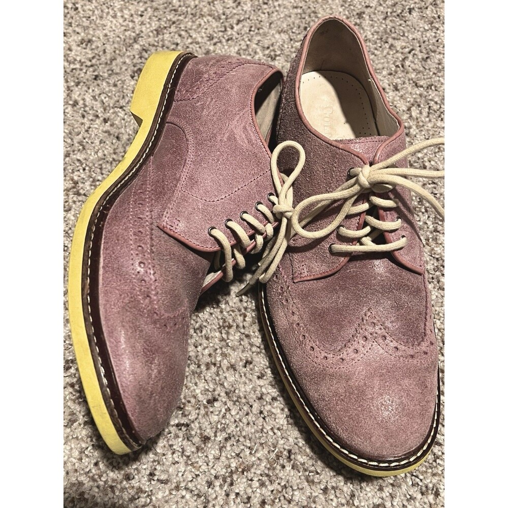 Cole Haan Wingtip Purple Oxfords Neon Soles C11427 K12 Men’s Sz 8